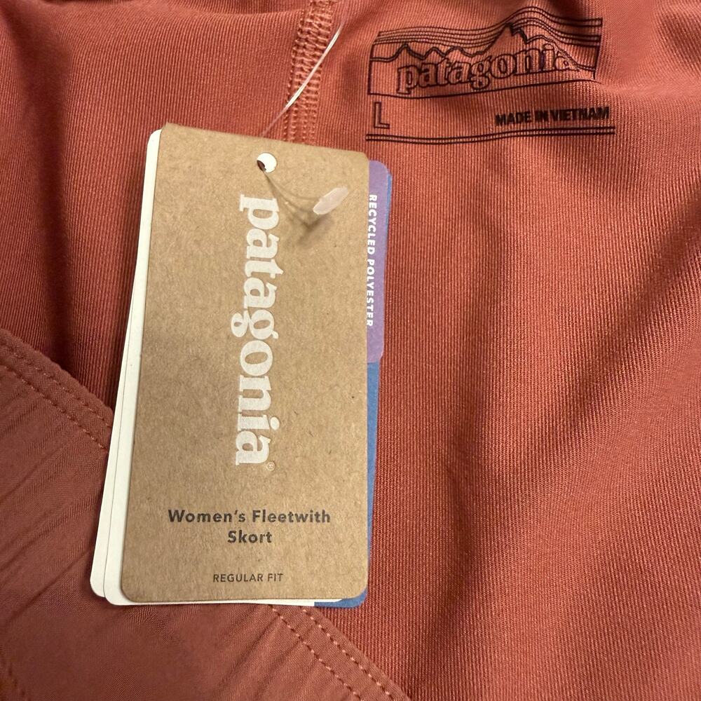 Patagonia Fleetwith Skort Spanish Red Size Large NWT Outdoor Hiking Travel - Picture 5 of 7